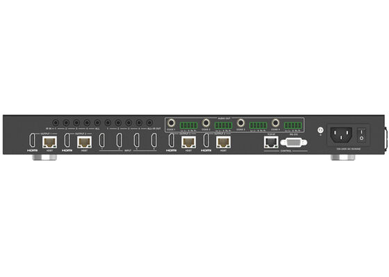 VINCAN 4x4 HDBaseT HDMI Matrix Switcher mit 4K60 4:4:4, PoC und 4 Empfängern für professionelle AV-Verteilung