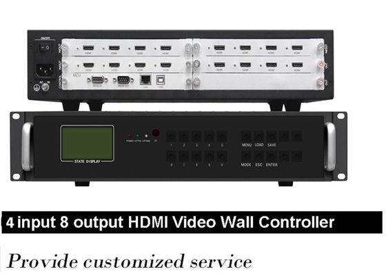 4 in 8 aus HDMI-Videowand-Prüfer 4x4, Videowand-Prozessor 2x4 Hdmi