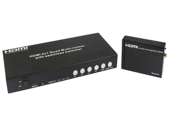 Viererkabel-multi Zuschauer UTP-Ergänzungs-HDMI 4x1 mit nahtloser RS232- und IR-Schalter-Befehl