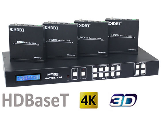Matrix-Rangierlok HDMI1.4 4X4 HDBaseT mit Empfängern 4Pcs 70M And 100M HDMI HDBaseT
