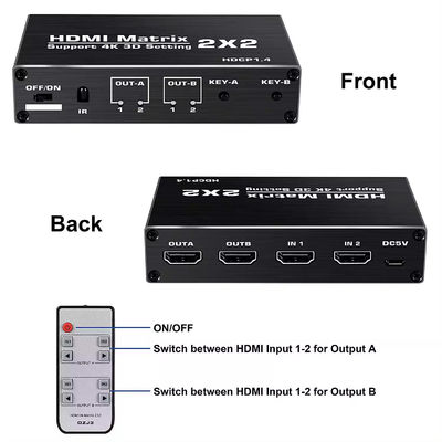 EDID-Unterstützung 70 Meter IR HDBaseT 4X4 HDMI Matrix Switcher mit IR-Fernbedienung