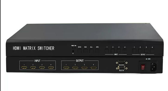 Ausgang 18 Gbps 4 X 4 HDMI Matrix Switcher mit bis zu 4Kx2k 60Hz Ausgangsresolution