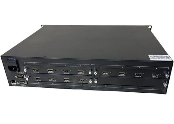 Rackmontierbarer Video-Matrix-Switcher mit Stromversorgung AC 100-240V IR Fernbedienung