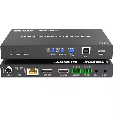 4K USB 2.0 HDBaseT-Erweiterung über LAN HDBaseT PoC Single Cat5e/6a/7 Kabel, max. 100m