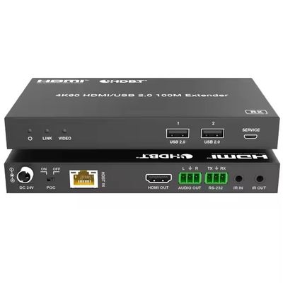 4K USB 2.0 HDBaseT-Erweiterung über LAN HDBaseT PoC Single Cat5e/6a/7 Kabel, max. 100m