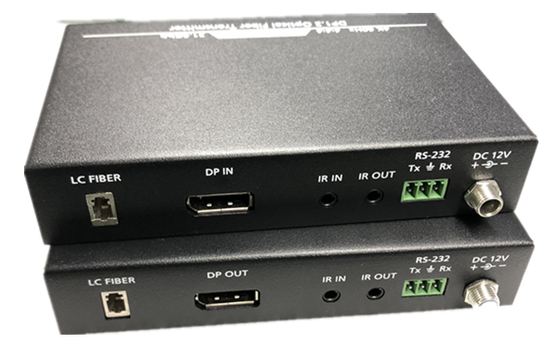 8K DP1.4 Fiber Optic Extender Over Single-Mode Fiber With Bidirectional IR And RS232, 1.5 km