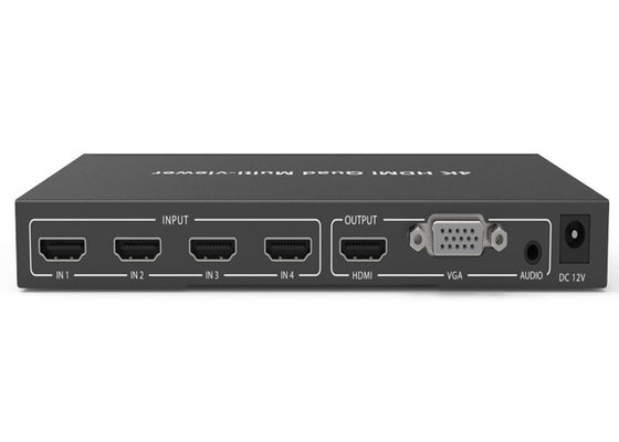 Schwarzes Viererkabel HDMI Multiviewer HDCP 1,4 4K 4×1 mit 4 Input x HDMI und 1 Ertrag x HDMI