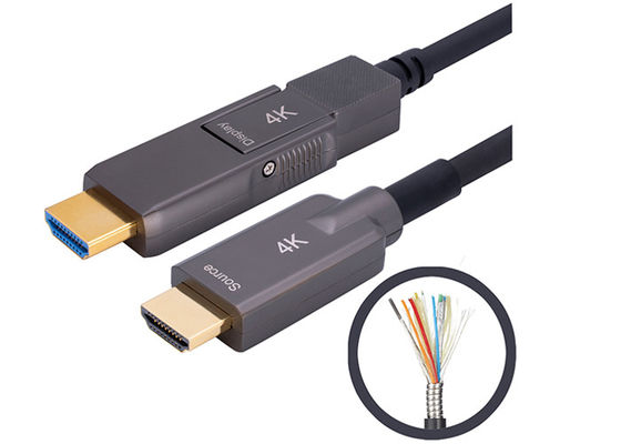 Gepanzerter Edelstahl-Bau HDMI 2,0 Lichtleiterkabel-200CU