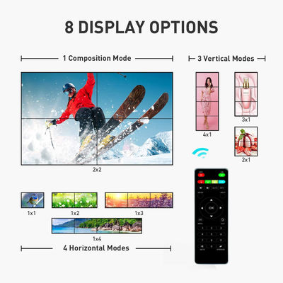 1 in 4 aus LCD-Fernsehmulti Schirm Videowand-Prüfer 2x2 mit 8 Wandmodi
