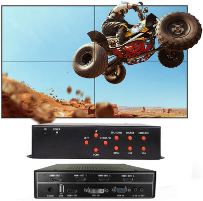 1 in 4 aus LCD-Fernsehmulti Schirm Videowand-Prüfer 2x2 mit 8 Wandmodi