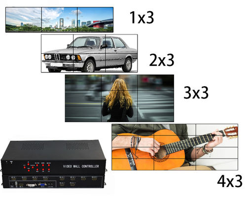 1 in 8 Heraus/1 in 9 aus Wand-Prüfer Video HDMI 3x3 LCD Fernsehmit 9 Schirmen