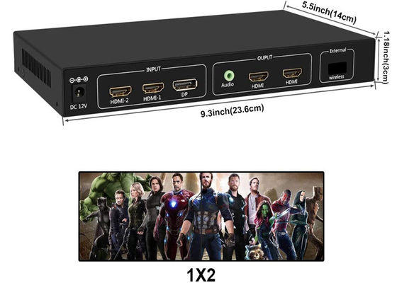 4 Ports 4K HDMI Videowandprozessor für Multi-Screen-Display 2X2 1X2