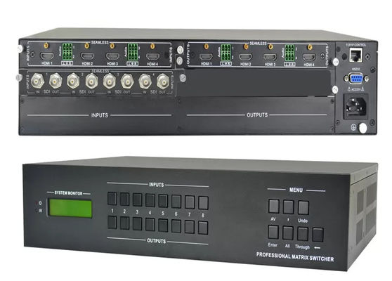 DVI-Video-Matrix-Switcher mit 4 Eingängen und 4 Ausgängen, gesteuert durch Front-Panel