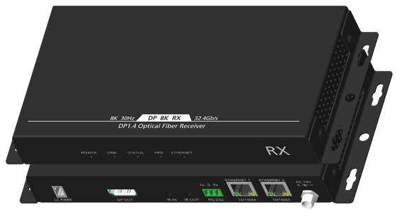 8K DP1.4 Glasfaser-Extender über Singlemode-Glasfaser mit bidirektionalem IR und RS232, 1,5 km