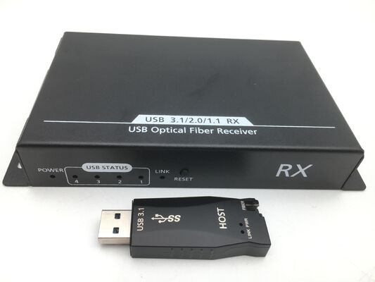 USB 3.0 Glasfaser-Extender mit 300 m Reichweite, 5 Gbit/s Geschwindigkeit und 4-Port-USB-Hub