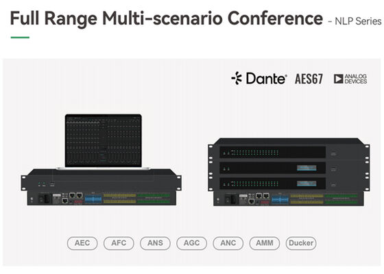 VINCAN NLP-Serie Konferenz Audio DSP-Prozessor mit AEC Automatic Mixing und Dante/AES67 Netzwerk Audio